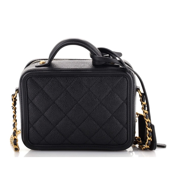 Chanel Filigree Vanity Case Quilted Caviar Small - Picture 2 of 5